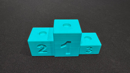 Finish podium: Proudly display your winning marbles!